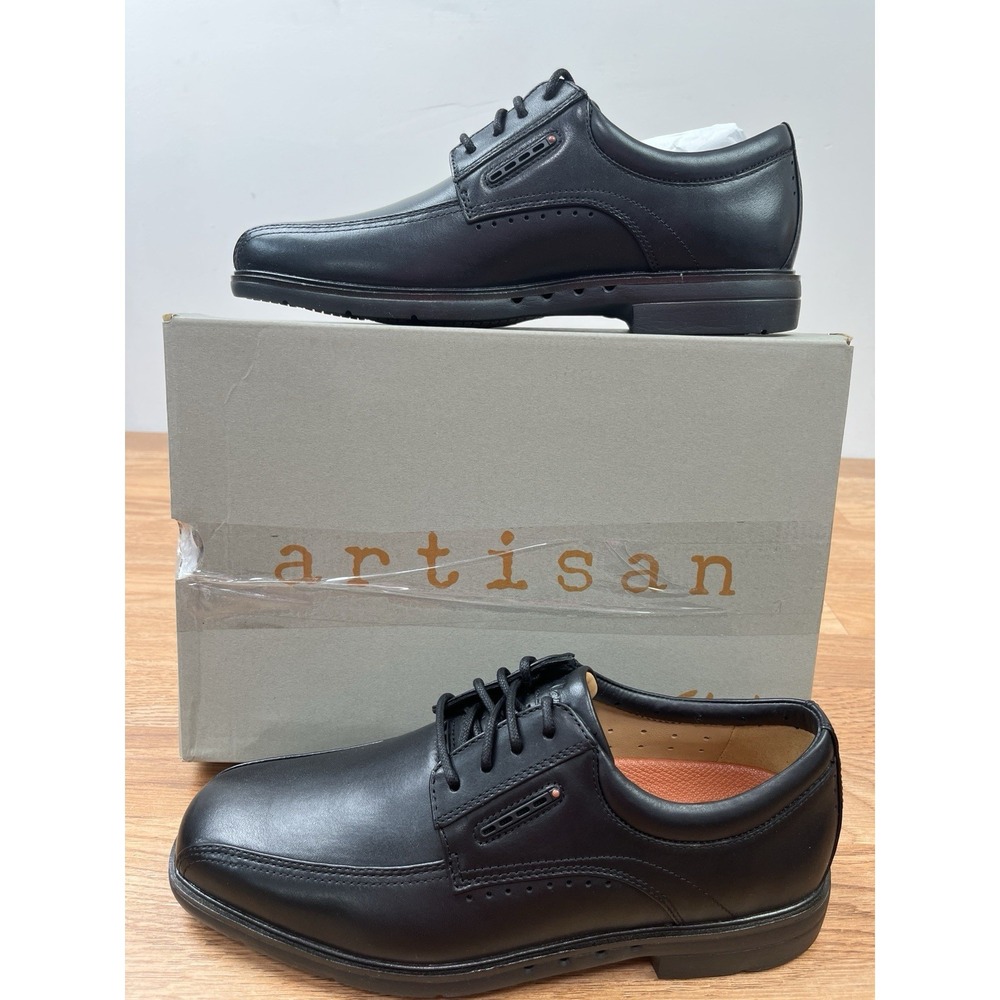Clarks Artisan Un Kendric Way Black Leather Lace Up Shoes Men's Size 7.5 NEW